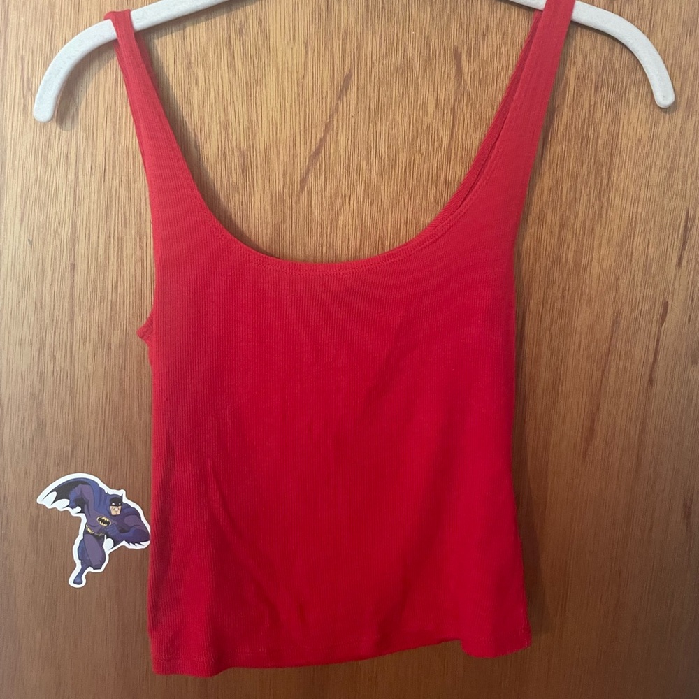 Red reformation cropped tank